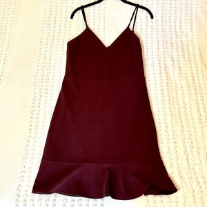 NWOT Express Burgundy Red Spaghetti Strap Dress, Size: L